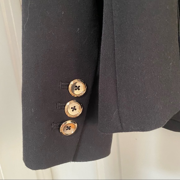 WHBM White House Black Market ruffle collar black blazer - Picture 8 of 12